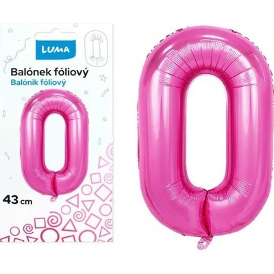 LUMA Balónek foliový č.0 RŮŽOVÝ 43 cm