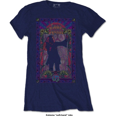 Janis Joplin tričko Paisley & Flowers Frame Modrá