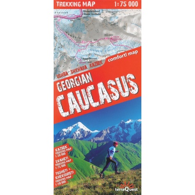 TerraQuest Georgian Caucasus 1:75 000 Svaneti+Kazbek+Tusheti/Khevsureti turistická mapa