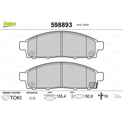 Sada brzdových platničiek kotúčovej brzdy VALEO 598893