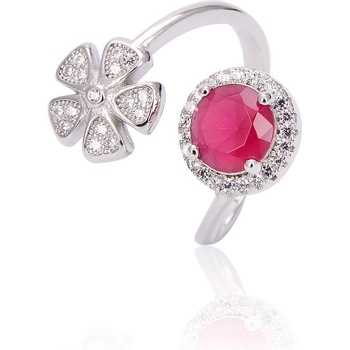 Silenti Jewelry Сребърен пръстен "Червено Щастие" - 7 - 54.5мм (17.2мм диам. )