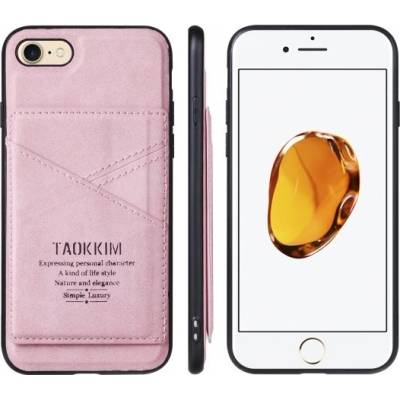 Púzdro Taokkim ochranné z PU kože s kapsou v retro štéle iPhone 6 / 6S - ružové
