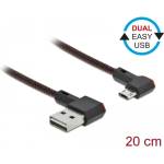Delock Кабел Delock EASY-USB 2.0 с конектор тип A - EASY-USB с конектор тип Micro-B, извит ба