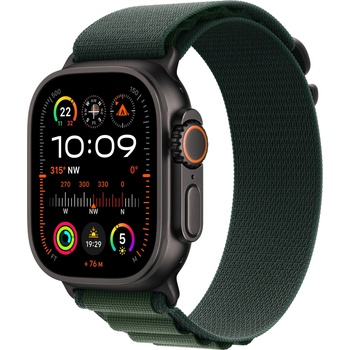 Apple Каишка Apple - Alpine Loop M Black Titanium, Apple Watch, 49 mm, Dark Green (mypr3zm/a)