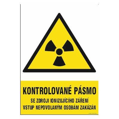 RAFO Samolepka Kontrolované pásmo se zdroji ionizujícího záření Velikosti: A5 (15 x 21 cm)