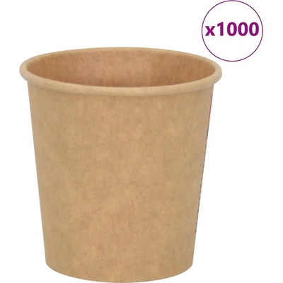 vidaXL Хартиени чаши за кафе 1000 бр. 100 мл, кафяви (4102794)