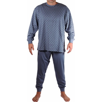 H&F Hopefine Mireček pánske pyžamo s nápletmi W-042C svetlošedá