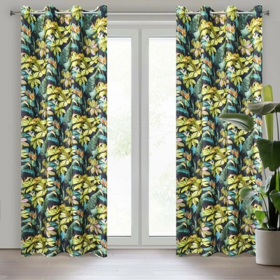 Design 91 ZATEMŇOVACÍ ZÁVĚS NA KROUŽCÍCH LIVY 140X250 CM VZOROVANÁ