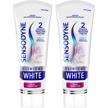 Sensodyne Clinical White Stain Protector избелваща паста за зъби 2x75ml