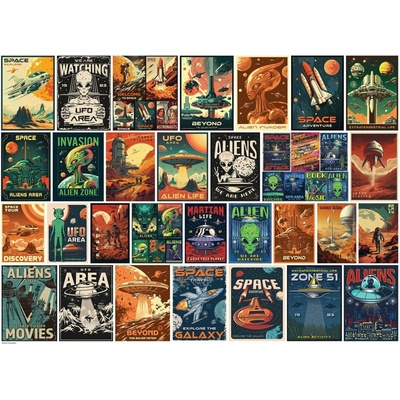 Eurographics Vintage plakáty Mimozemšťané 1000 dielov