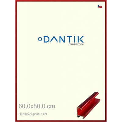 DANTIK rám na obraz 60 x 80 Červená Trumalin broušená