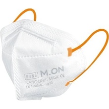 nano M.ON nano LIGHT MASK JUNIORSKÁ EDÍCIA nano rúško v tvare respirátora biela + svietivo oranžová 10 ks