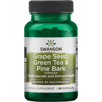 Image 1 of Swanson Grape Seed Green Tea & Pine Bark Complex [60 капсули]