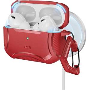 ESR CYBER ARMOR HALOLOCK силиконов калъф с карбонова шарка + лента за ръка, MagSafe, PIROS Apple AirPods Pro 1-2 GP-181237 (GP-181237)