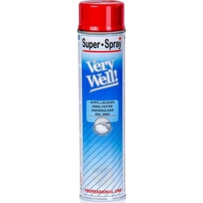 Motip Very Well akrylátová farba v spreji 600 ml RAL 3000 ohnivo červená lesklá