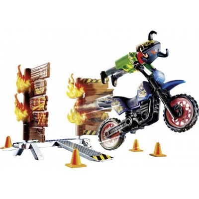 Playmobil 70553 Kaskadérská show Motorka s ohnivou stěnou