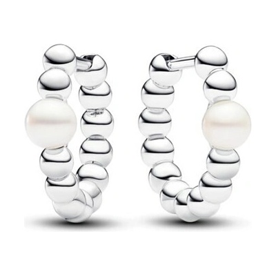 PANDORA Kruhové náušnice Sladkovodní kultivovaná perla a kuličky PAN293178C01 5700303111766
