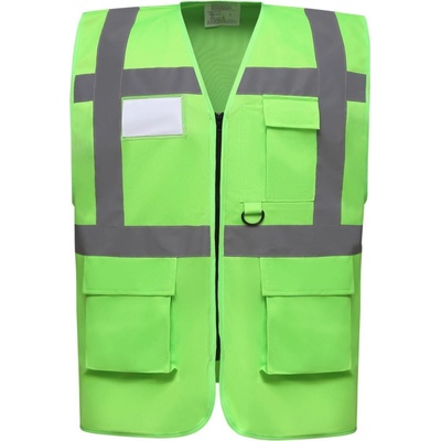 Yoko vesta HVW801 Hi Vis multifunkční výstražná Zelená lime