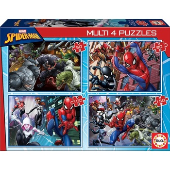 Image 1 of Educa - Puzzle 4x Puzzle Spiderman II - 40 - 99 piese