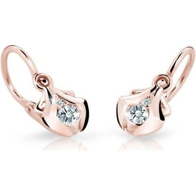 Cutie Diamonds krásne detské náušnice z ružového zlata s diamantmi C2224-10-10-X-4-D