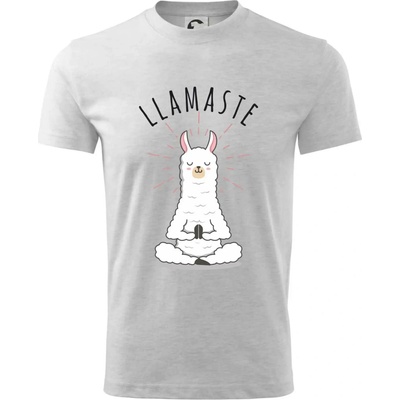 Yoga Llamaste tričko dětské bavlněné světlešedý melír