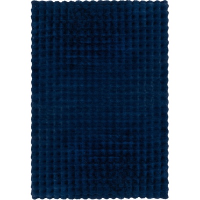 Flair Rugs Waffle Faux Fur Tmavomodrá