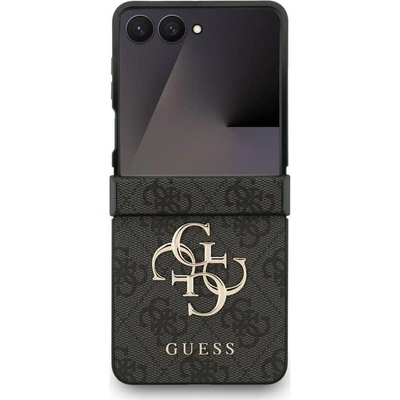 GUESS Кожен Калъф за Samsung Z Flip 7, Guess Leather 4G Metal Logo Case, Сив (GUHCZF74GMGGR)