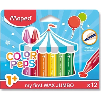 Maped Voskovky Color'Peps Wax Jumbo 12 barev trojhranné – Zboží Mobilmania