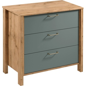 Gala Meble Комод MENTA 90x81x47 см дъб Wotan/зелен (GM0024)