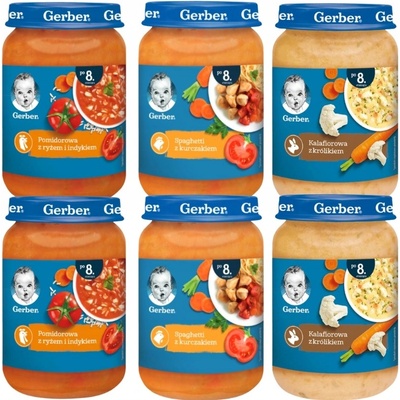 Gerber 3 druhy 8m 6 x 190 g