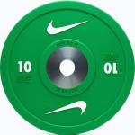 Nike strength Бъмпер тежести Nike Strength Pro Urethane Bumper Plates 10 kg green/white