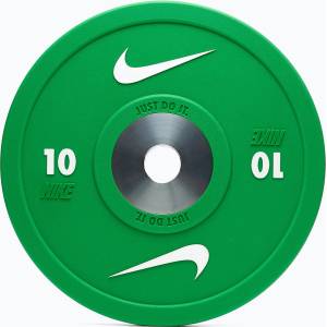 Nike strength Бъмпер тежести Nike Strength Pro Urethane Bumper Plates 10 kg green/white