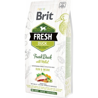 Brit Fresh Run & Work kačica a proso 2,5 kg