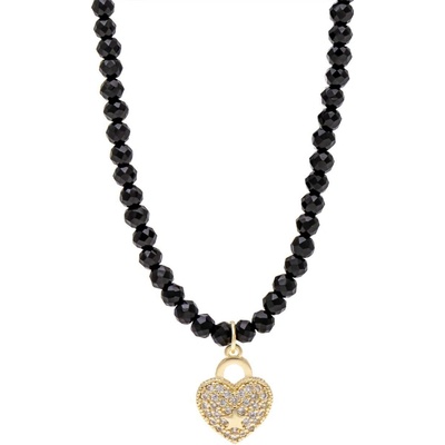 Biju Černé korále se srdíčkem 2399 3002399