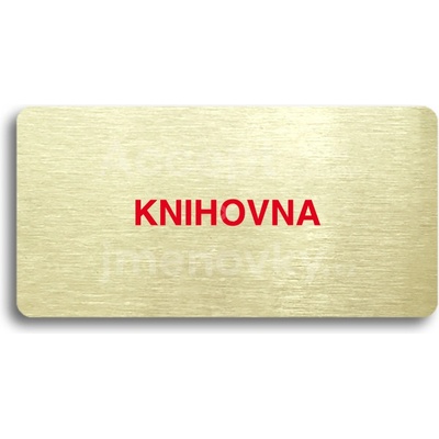 ACCEPT Piktogram KNIHOVNA - zlatá tabulka - barevný tisk bez rámečku