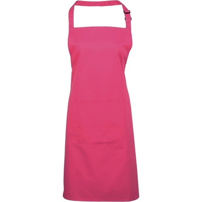 Premier Workwear Keprová pracovní zástěra s kapsou z kolekce Colours Collection růžová výrazná Pantone 214c 72x86cm PW154