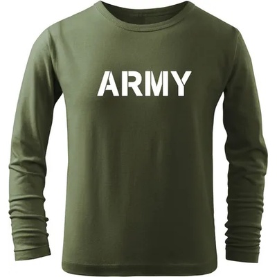 DRAGOWA детска тениска с дълъг ръкав Army, маслиненозелена (7185)