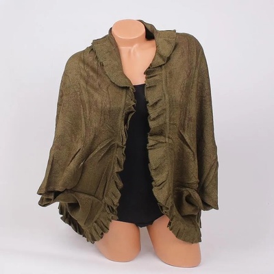 Зелено кашмирено болеро с къдрички