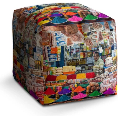 Sablio Taburet Cube Barevné koření: 40x40x40 cm