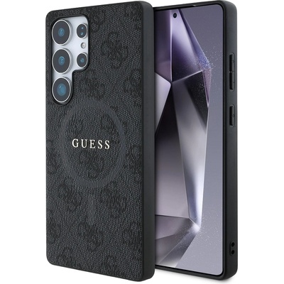GUESS Гръб Guess за Samsung Galaxy S25 Ultra, PU, Leather 4G, Colored Ring MagSafe Case, Черен (3666339441715)