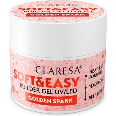 Claresa Soft Easy stavebný gél golden spark 45g