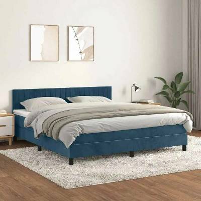 vidaXL 11461.3141441 Boxspring postel s matrací tmavě modrá samet