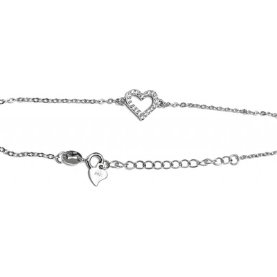 Zlatnictví Zlatíčko stříbrný náramek zirkonové srdíčko 18.AGB397