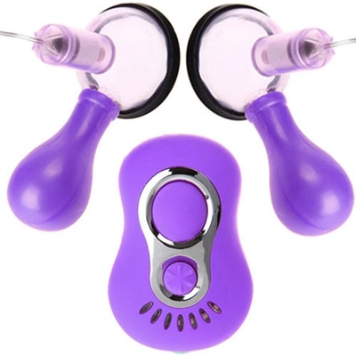 X Fun Вибро вендузи за гърди "crazy beauty purple" с Вакуум