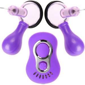 X Fun Вибро вендузи за гърди "crazy beauty purple" с Вакуум