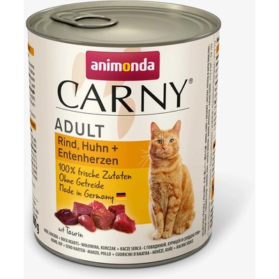 Animonda Carny Adult hovädzie, kura a kačacie srdiečka bel. 6 x 800 g