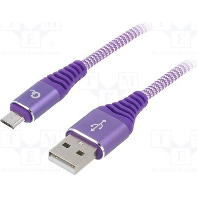Gembird CC-USB2B-AMMBM-1M-PW USB 2.0, USB A vidlice, USB B, micro vidlice, zlacený, 1m