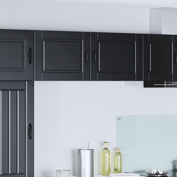 vidaXL Стенен шкаф PORTO 2 pcs Черно 50 x 31 x 40 см Инженерно дърво (885248)