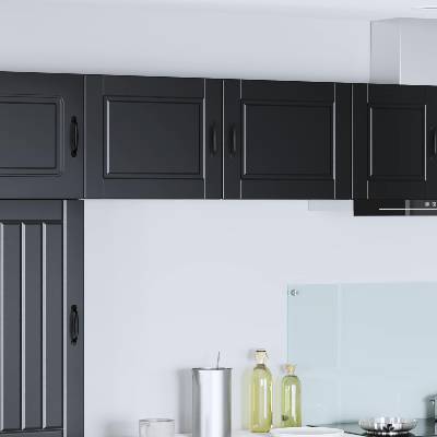 vidaXL Стенен шкаф PORTO 2 pcs Черно 50 x 31 x 40 см Инженерно дърво (885248)