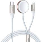 JOYROOM Индуктивно зарядно за Apple Watch Joyroom S-IW011 2в1 USB-C / Lightning 1.5м Бял